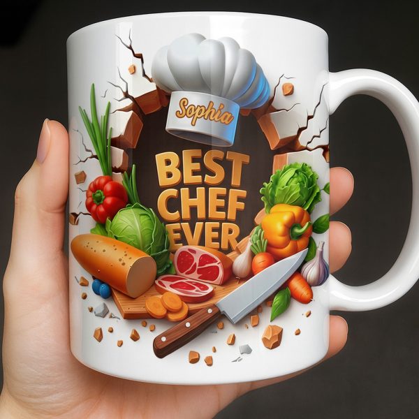 Best Chef Ever With Chef Hat And Vegetables - Personalized Custom Coffee Mug - JBS071_MG Best Chef Ever With Chef Hat And Vegetables - Personalized Custom Coffee Mug - JBS071_MG