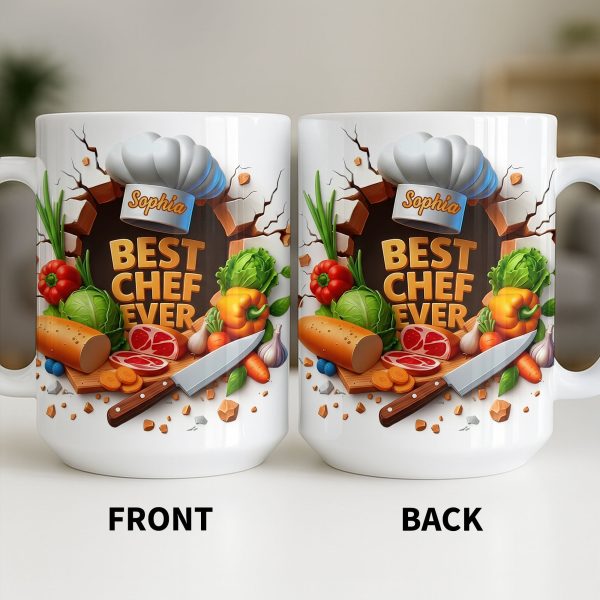 Best Chef Ever With Chef Hat And Vegetables - Personalized Custom Coffee Mug - JBS071_MG Best Chef Ever With Chef Hat And Vegetables - Personalized Custom Coffee Mug - JBS071_MG