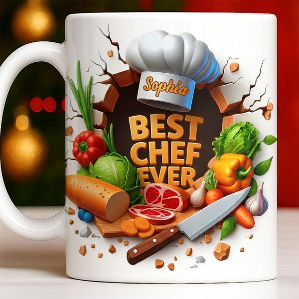 Best Chef Ever With Chef Hat And Vegetables - Personalized Custom Coffee Mug - JBS071_MG Best Chef Ever With Chef Hat And Vegetables - Personalized Custom Coffee Mug - JBS071_MG
