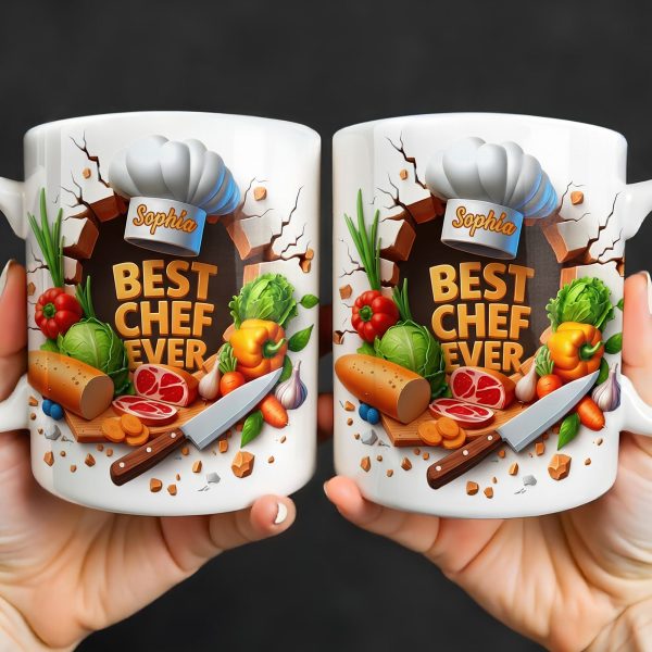 Best Chef Ever With Chef Hat And Vegetables - Personalized Custom Coffee Mug - JBS071_MG Best Chef Ever With Chef Hat And Vegetables - Personalized Custom Coffee Mug - JBS071_MG