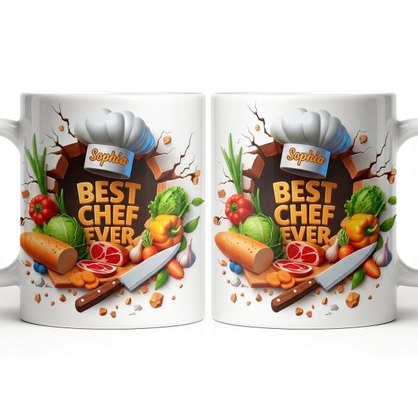 Best Chef Ever With Chef Hat And Vegetables - Personalized Custom Coffee Mug - JBS071_MG Best Chef Ever With Chef Hat And Vegetables - Personalized Custom Coffee Mug - JBS071_MG
