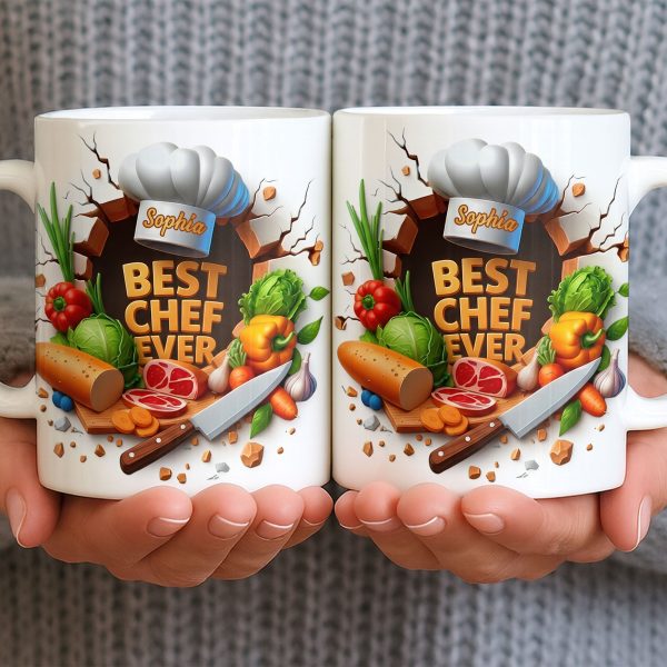 Best Chef Ever With Chef Hat And Vegetables - Personalized Custom Coffee Mug - JBS071_MG Best Chef Ever With Chef Hat And Vegetables - Personalized Custom Coffee Mug - JBS071_MG