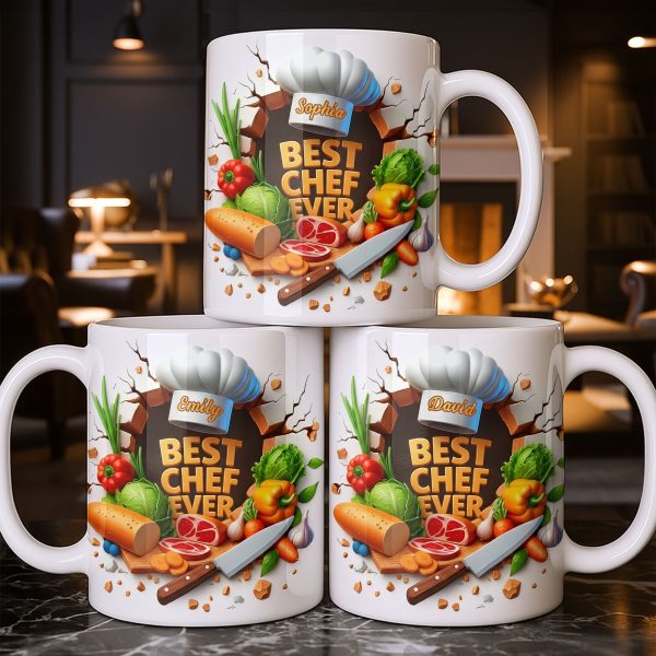Best Chef Ever With Chef Hat And Vegetables - Personalized Custom Coffee Mug - JBS071_MG Best Chef Ever With Chef Hat And Vegetables - Personalized Custom Coffee Mug - JBS071_MG