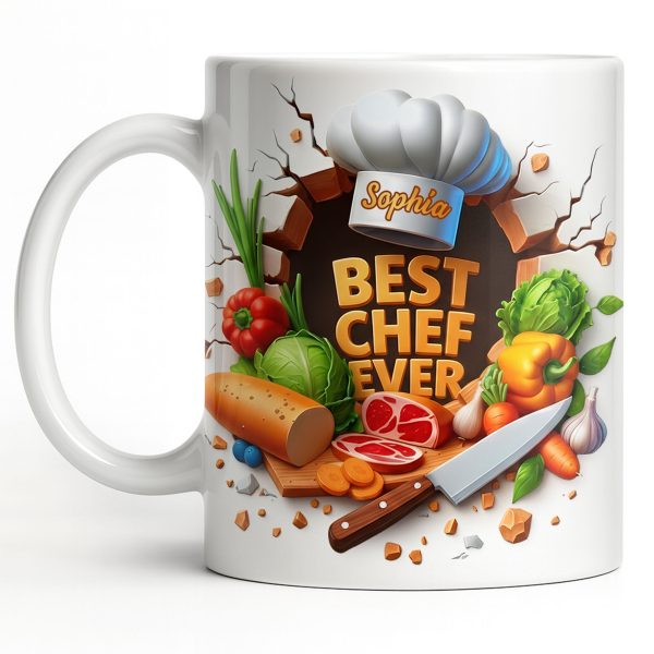 Best Chef Ever With Chef Hat And Vegetables - Personalized Custom Coffee Mug - JBS071_MG Best Chef Ever With Chef Hat And Vegetables - Personalized Custom Coffee Mug - JBS071_MG