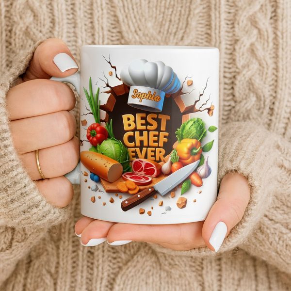 Best Chef Ever With Chef Hat And Vegetables - Personalized Custom Coffee Mug - JBS071_MG Best Chef Ever With Chef Hat And Vegetables - Personalized Custom Coffee Mug - JBS071_MG