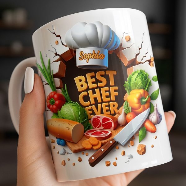 Best Chef Ever With Chef Hat And Vegetables - Personalized Custom Coffee Mug - JBS071_MG Best Chef Ever With Chef Hat And Vegetables - Personalized Custom Coffee Mug - JBS071_MG