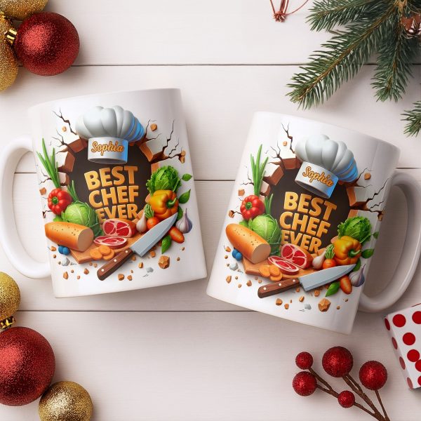 Best Chef Ever With Chef Hat And Vegetables - Personalized Custom Coffee Mug - JBS071_MG Best Chef Ever With Chef Hat And Vegetables - Personalized Custom Coffee Mug - JBS071_MG