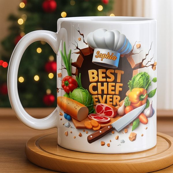 Best Chef Ever With Chef Hat And Vegetables - Personalized Custom Coffee Mug - JBS071_MG Best Chef Ever With Chef Hat And Vegetables - Personalized Custom Coffee Mug - JBS071_MG