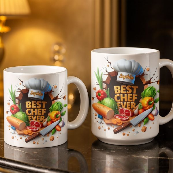 Best Chef Ever With Chef Hat And Vegetables - Personalized Custom Coffee Mug - JBS071_MG Best Chef Ever With Chef Hat And Vegetables - Personalized Custom Coffee Mug - JBS071_MG