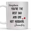 Best Dad And One Hot Husband With Hearts - Personalized Custom Coffee Mug - DAD235_MG Best Dad And One Hot Husband With Hearts - Personalized Custom Coffee Mug - DAD235_MG