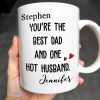 Best Dad And One Hot Husband With Hearts - Personalized Custom Coffee Mug - DAD235_MG Best Dad And One Hot Husband With Hearts - Personalized Custom Coffee Mug - DAD235_MG
