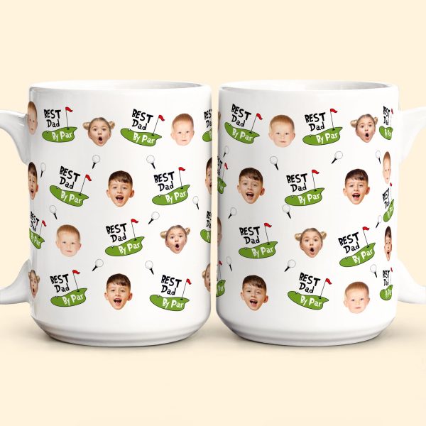Best Dad By Par Funny Mug Golf Dad Custom Kid Face - Personalized Mug Best Dad By Par Funny Mug Golf Dad Custom Kid Face - Personalized Mug