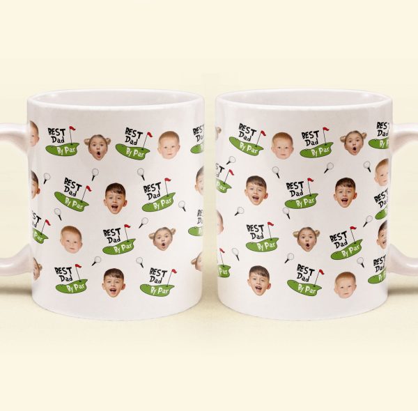 Best Dad By Par Funny Mug Golf Dad Custom Kid Face - Personalized Mug Best Dad By Par Funny Mug Golf Dad Custom Kid Face - Personalized Mug