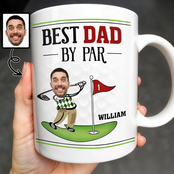 Best Dad By Par, Golf And Flag - Personalized Custom Coffee Mug - DAD257_MG Best Dad By Par, Golf And Flag - Personalized Custom Coffee Mug - DAD257_MG