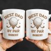 Best Dad By Par, Golf Ball and Golf Clubs - Personalized Custom Coffee Mug - GOLF003_MG