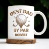 Best Dad By Par, Golf Ball and Golf Clubs - Personalized Custom Coffee Mug - GOLF003_MG