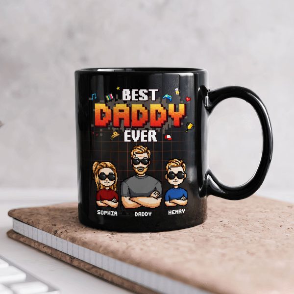 Best Dad Ever - Pixel Style - Personalized Mug Best Dad Ever - Pixel Style - Personalized Mug