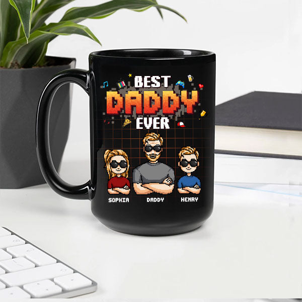 Best Dad Ever - Pixel Style - Personalized Mug Best Dad Ever - Pixel Style - Personalized Mug