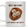 Best Dad Ever, Baseball Glove And Baseball - Personalized Custom Coffee Mug - DAD079_MG Best Dad Ever, Baseball Glove And Baseball - Personalized Custom Coffee Mug - DAD079_MG