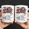 Best Dad Ever, Hand Holding, Mountains and Trees - Personalized Custom Coffee Mug - DAD204_MG