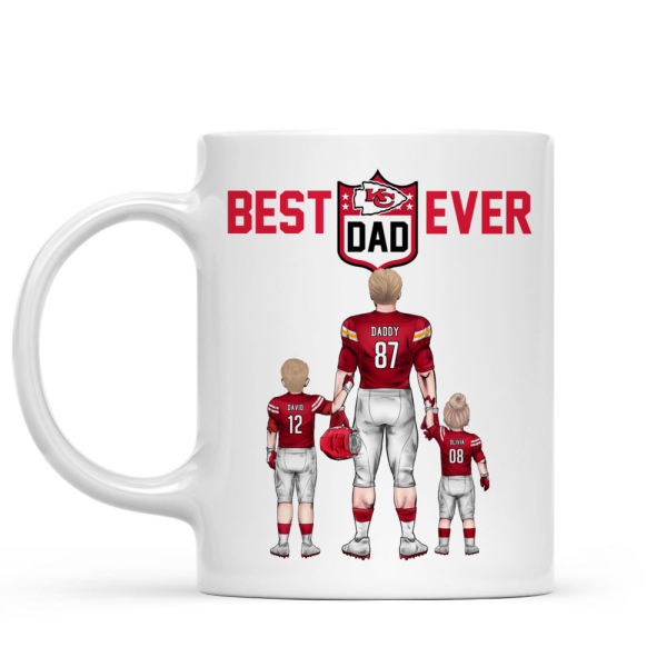 Best Dad Ever NFL Family - Personalized Mug - Gifts For American Football Lover | TM12 HN02