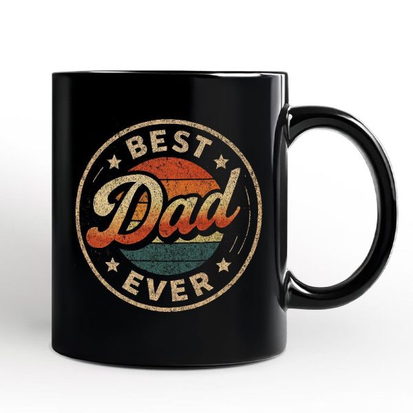 Best Dad Ever Retro Sunset Personalized Mug, Vintage Fathers Gift with Custom Name Best Dad Ever Retro Sunset Personalized Mug, Vintage Fathers Gift with Custom Name