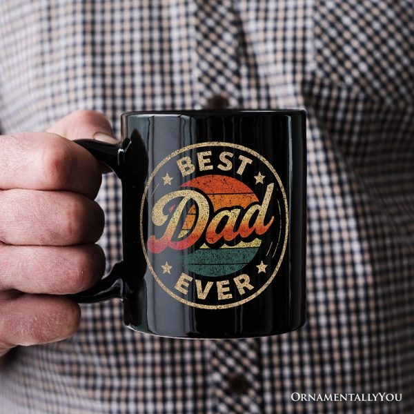 Best Dad Ever Retro Sunset Personalized Mug, Vintage Fathers Gift with Custom Name Best Dad Ever Retro Sunset Personalized Mug, Vintage Fathers Gift with Custom Name