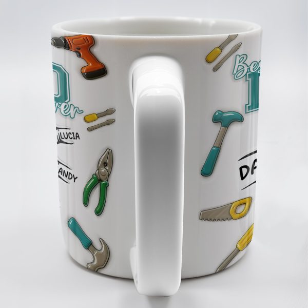 Best Dad Ever, Tools and Hand Gestures - Personalized Custom Coffee Mug - DAD116_MG