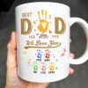 Best Dad Ever, We Love You, Hand Prints - Personalized Custom Coffee Mug - DAD228_MG