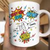 Best Dad Ever, Wow, Fist and Stars - Personalized Custom Coffee Mug - DAD039_MG