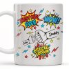Best Dad Ever, Wow, Fist and Stars - Personalized Custom Coffee Mug - DAD039_MG