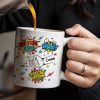 Best Dad Ever, Wow, Fist and Stars - Personalized Custom Coffee Mug - DAD039_MG