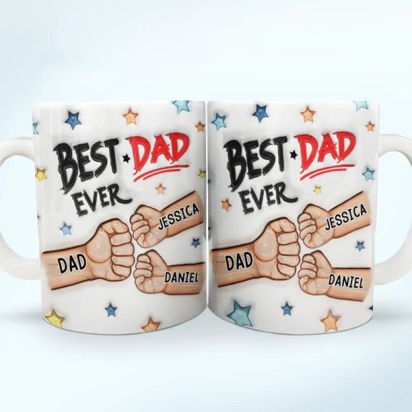 Best Dad Grandpa Ever Fist Bump - 3D Inflated Effect Printed Mug, Personalized White Edge-to-Edge Mug Best Dad Grandpa Ever Fist Bump - 3D Inflated Effect Printed Mug, Personalized White Edge-to-Edge Mug