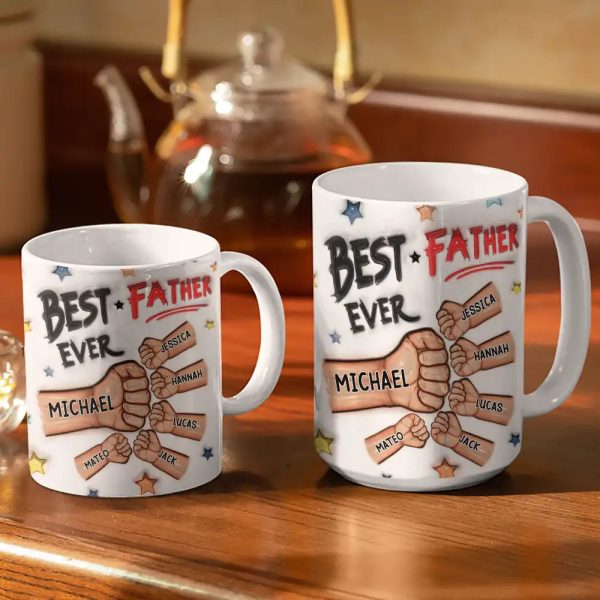 Best Dad Grandpa Ever Fist Bump - 3D Inflated Effect Printed Mug, Personalized White Edge-to-Edge Mug Best Dad Grandpa Ever Fist Bump - 3D Inflated Effect Printed Mug, Personalized White Edge-to-Edge Mug