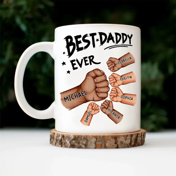 Best Dad Grandpa Ever Fist Bump - Personalized Mug Best Dad Grandpa Ever Fist Bump - Personalized Mug