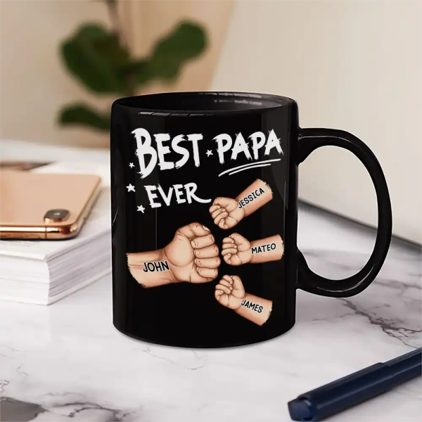 Best Dad Grandpa Ever Fist Bump - Personalized Mug Best Dad Grandpa Ever Fist Bump - Personalized Mug