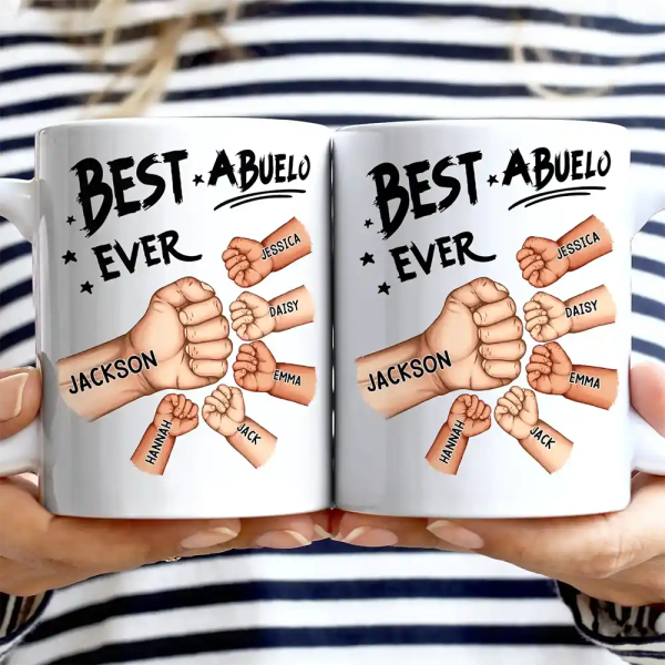 Best Dad Grandpa Ever Fist Bump - Personalized Mug Best Dad Grandpa Ever Fist Bump - Personalized Mug