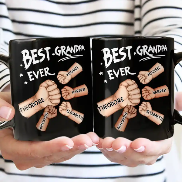 Best Dad Grandpa Ever Fist Bump - Personalized Mug Best Dad Grandpa Ever Fist Bump - Personalized Mug