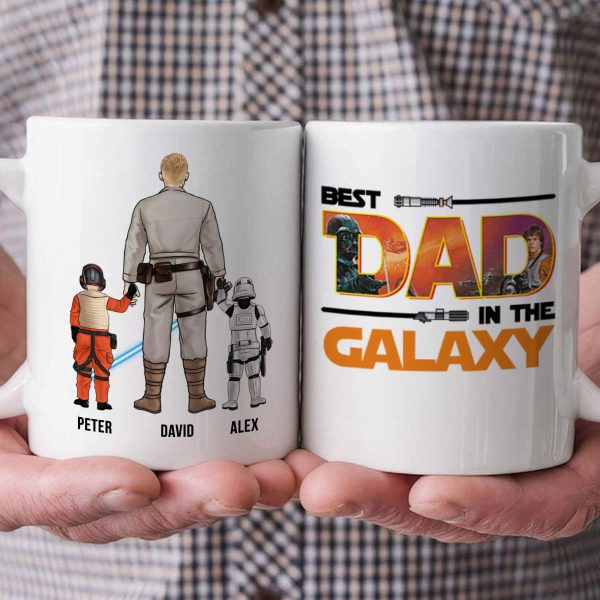 Best Dad In The Galaxy Orange Quote - GIft For Father's Day - Personalized Ceramic Mug Best Dad In The Galaxy Orange Quote - GIft For Father's Day - Personalized Ceramic Mug