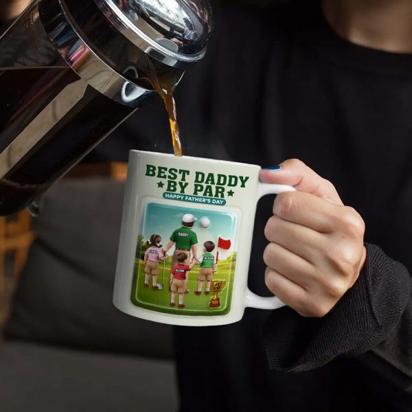 Best Daddy By Par 3D Effect - Personalized White Edge-to-Edge Mug Best Daddy By Par 3D Effect - Personalized White Edge-to-Edge Mug