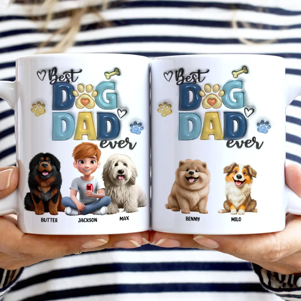 Best Dog Dad Ever - Personalized White Edge-to-Edge Mug Best Dog Dad Ever - Personalized White Edge-to-Edge Mug