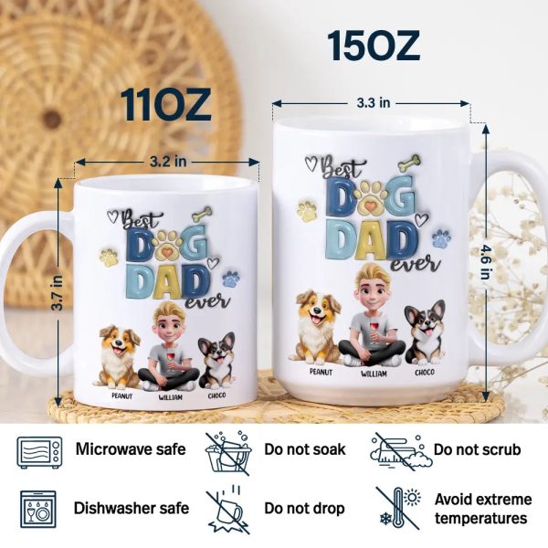 Best Dog Dad Ever - Personalized White Edge-to-Edge Mug Best Dog Dad Ever - Personalized White Edge-to-Edge Mug