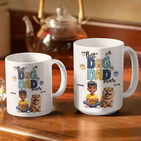 Best Dog Dad Ever - Personalized White Edge-to-Edge Mug Best Dog Dad Ever - Personalized White Edge-to-Edge Mug