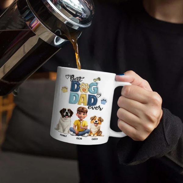 Best Dog Dad Ever - Personalized White Edge-to-Edge Mug Best Dog Dad Ever - Personalized White Edge-to-Edge Mug
