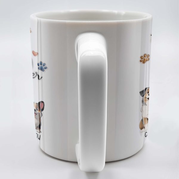 Best Dog Dad Ever, Dogs, Paws, And Beer Mug - Personalized Custom Coffee Mug - DAD056_MG
