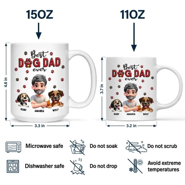 Best Dog Mom Dog Dad 3D - Personalized Mug Best Dog Mom Dog Dad 3D - Personalized Mug