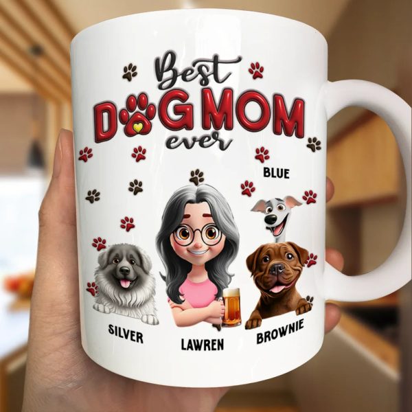 Best Dog Mom Dog Dad 3D - Personalized Mug Best Dog Mom Dog Dad 3D - Personalized Mug