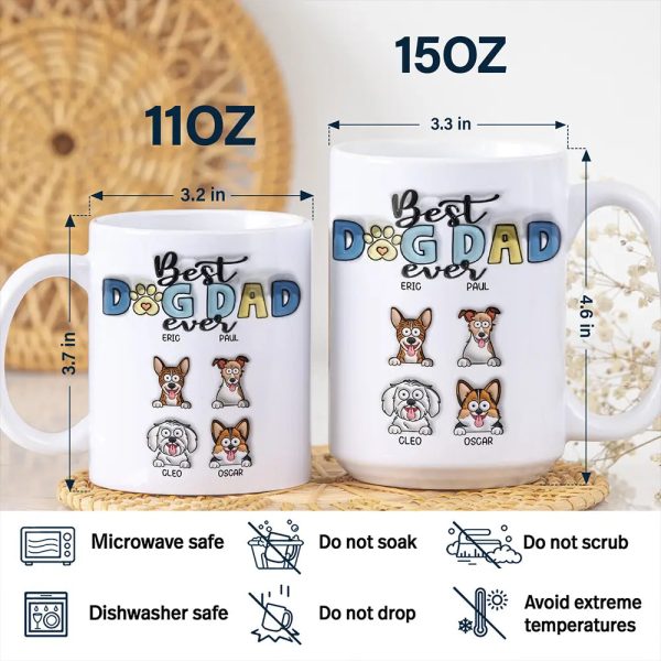 Best Dog Mom Dog Dad Ever Funny - 3D Inflated Effect Printed Mug, Personalized White Edge-to-Edge Mug Best Dog Mom Dog Dad Ever Funny - 3D Inflated Effect Printed Mug, Personalized White Edge-to-Edge Mug
