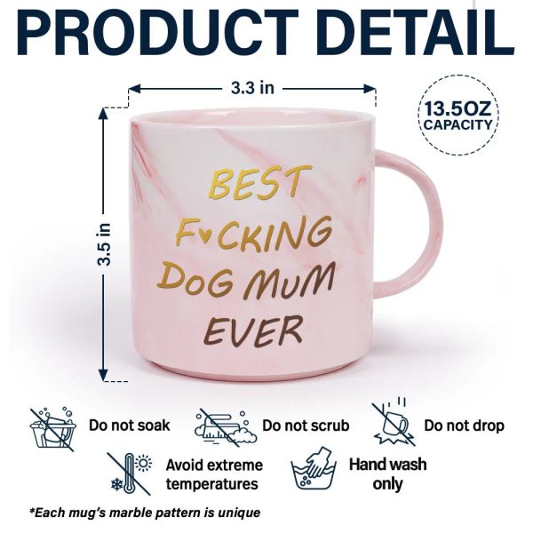 Best Dog Mom Ever 3D Effect - Personalized Marble Mug Best Dog Mom Ever 3D Effect - Personalized Marble Mug