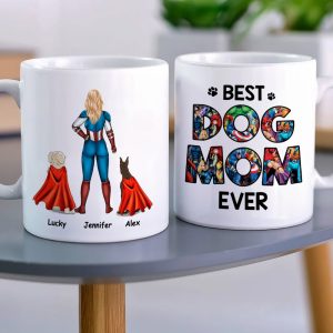 Best Dog Mom Ever Personalized Mug Gift For Superhero Mom